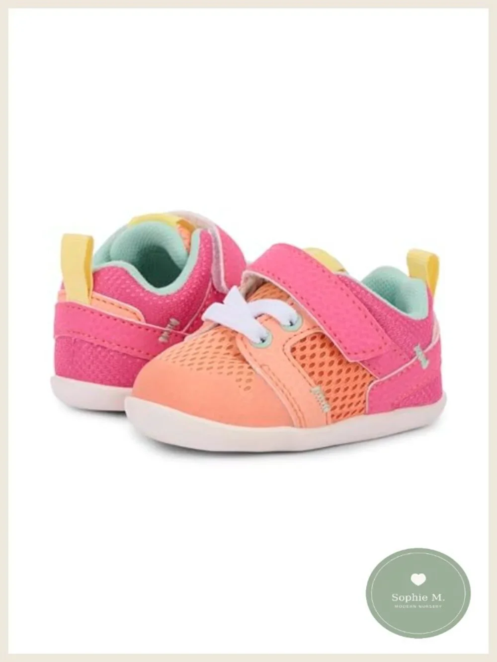 Baby Girls Canvas Sneakers with Slip-Resistant TPR Outsole First Walker